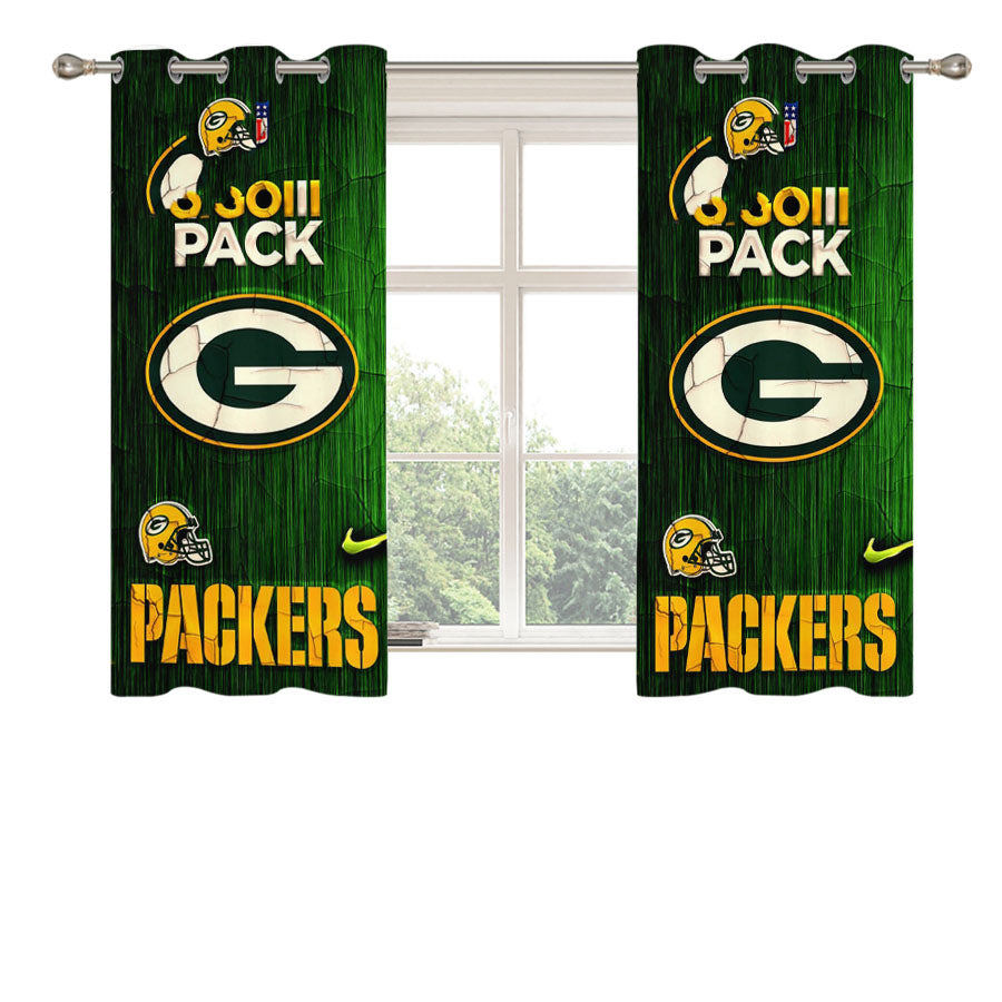 Green Bay Packers Nfl Go Pack Peach Skin Window Curtains