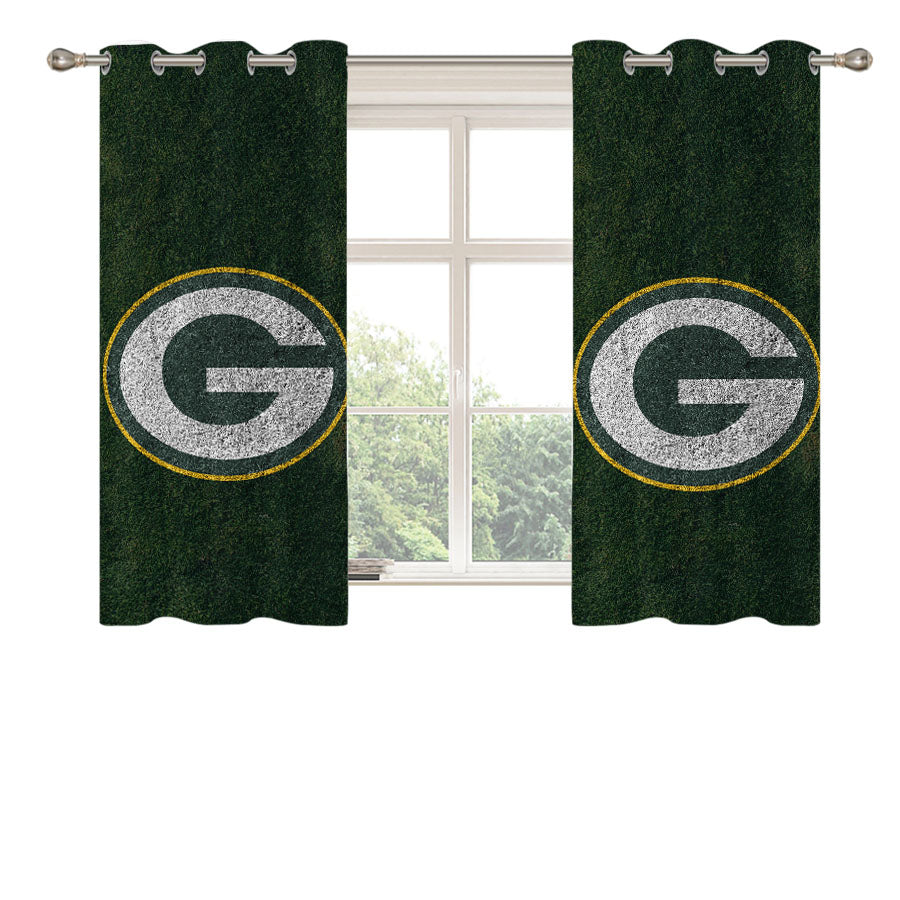 Green Bay Packers Nfl Logo Peach Skin Window Curtains