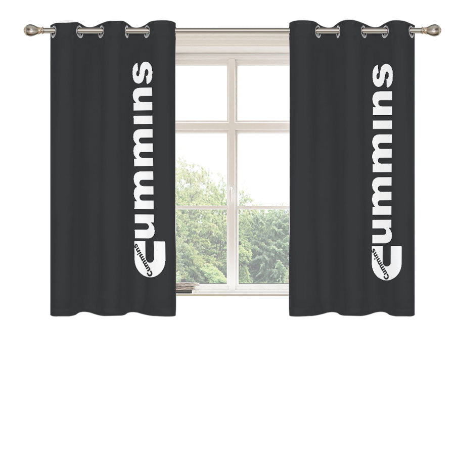 Grey Cummins Diesel Logo Peach Skin Window Curtains