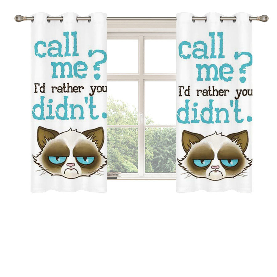 Grumpy Cat Call Me Peach Skin Window Curtains