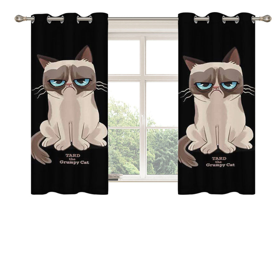 Grumpy Cat Tard Peach Skin Window Curtains