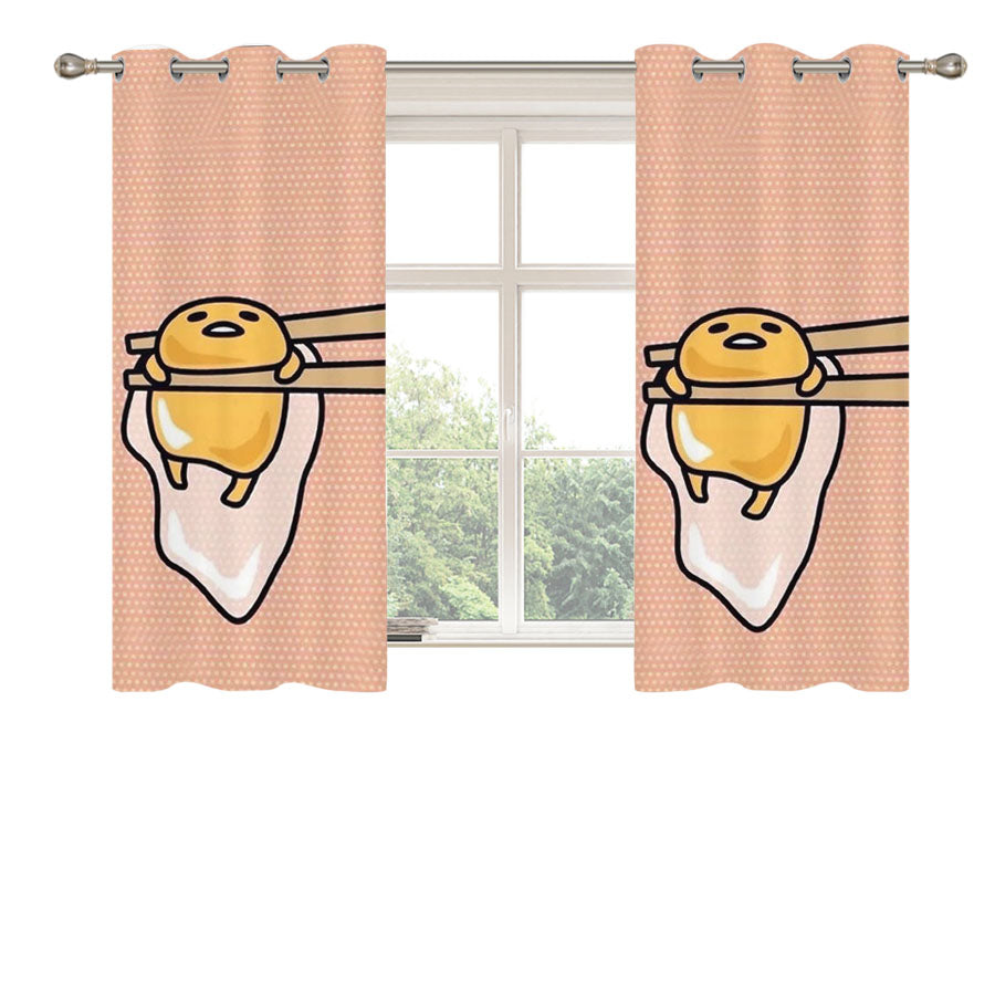 Gudetama Lazy Egg Cute 2 Peach Skin Window Curtains