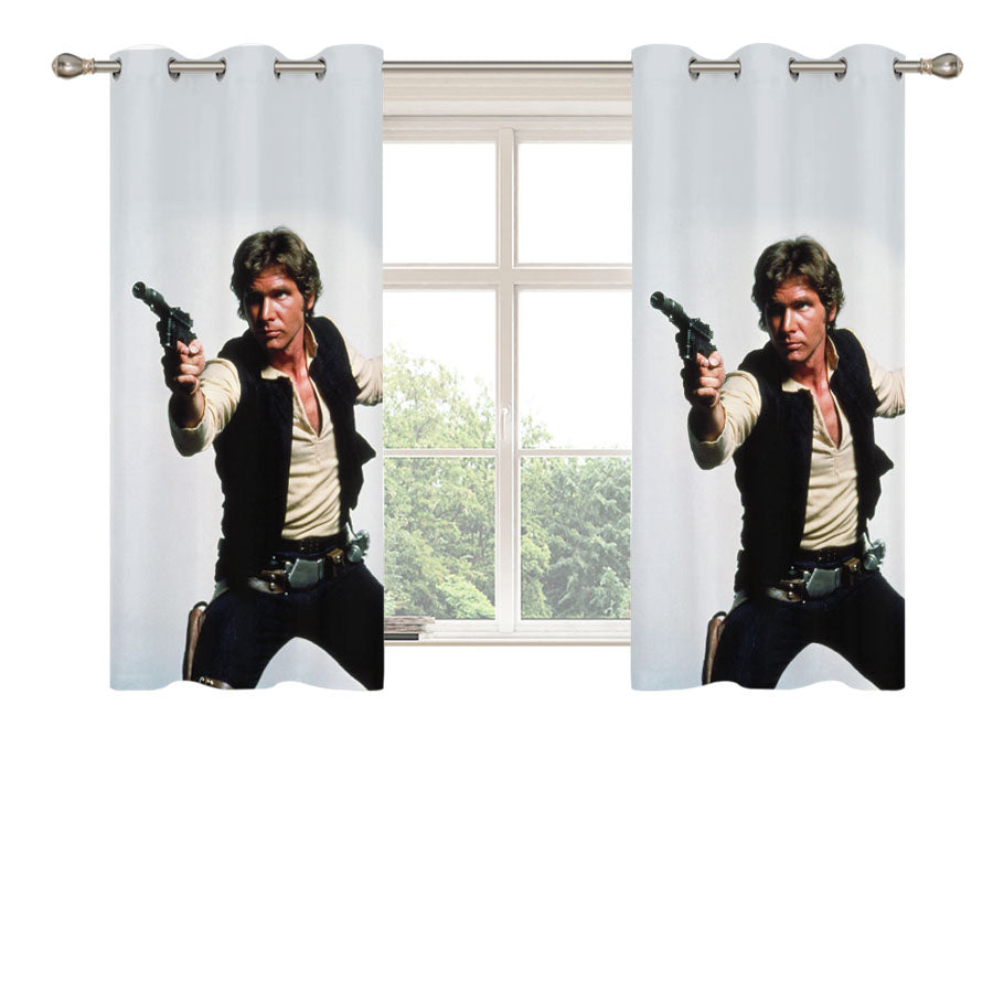Guns Han Solo Star Wars Peach Skin Window Curtains