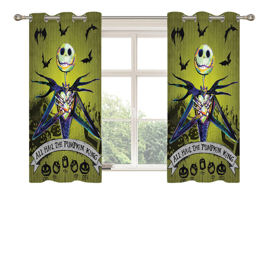 Hail The Pumpkin King Peach Skin Window Curtains