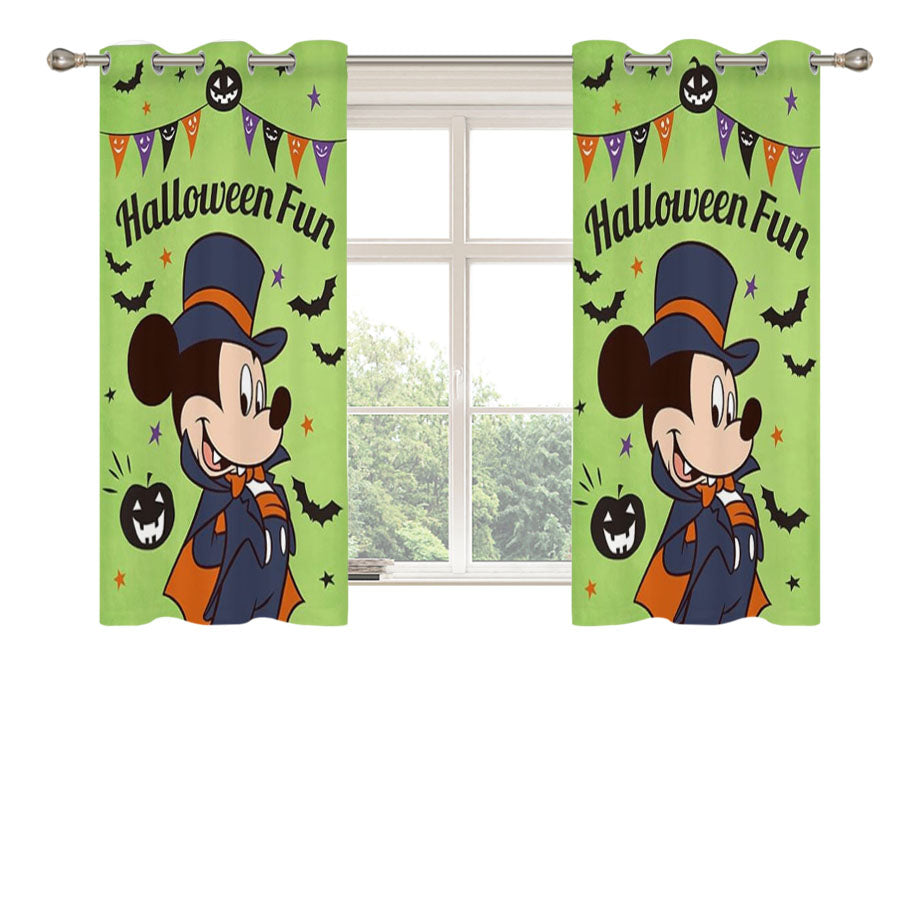 Halloween Fun Vampire Mickey Mouse Peach Skin Window Curtains