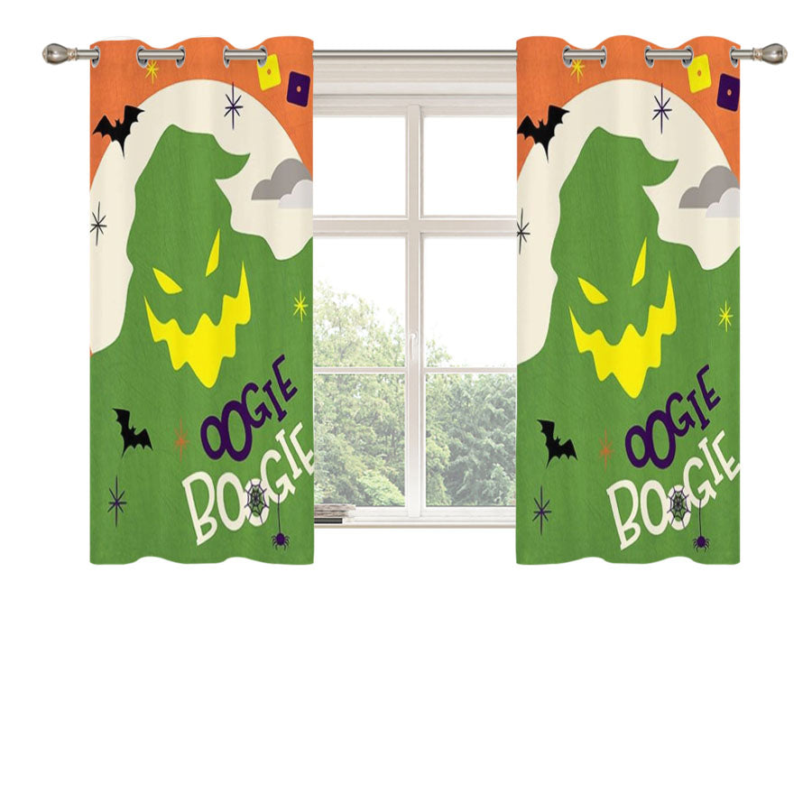 Halloween Oogie Boogie Peach Skin Window Curtains