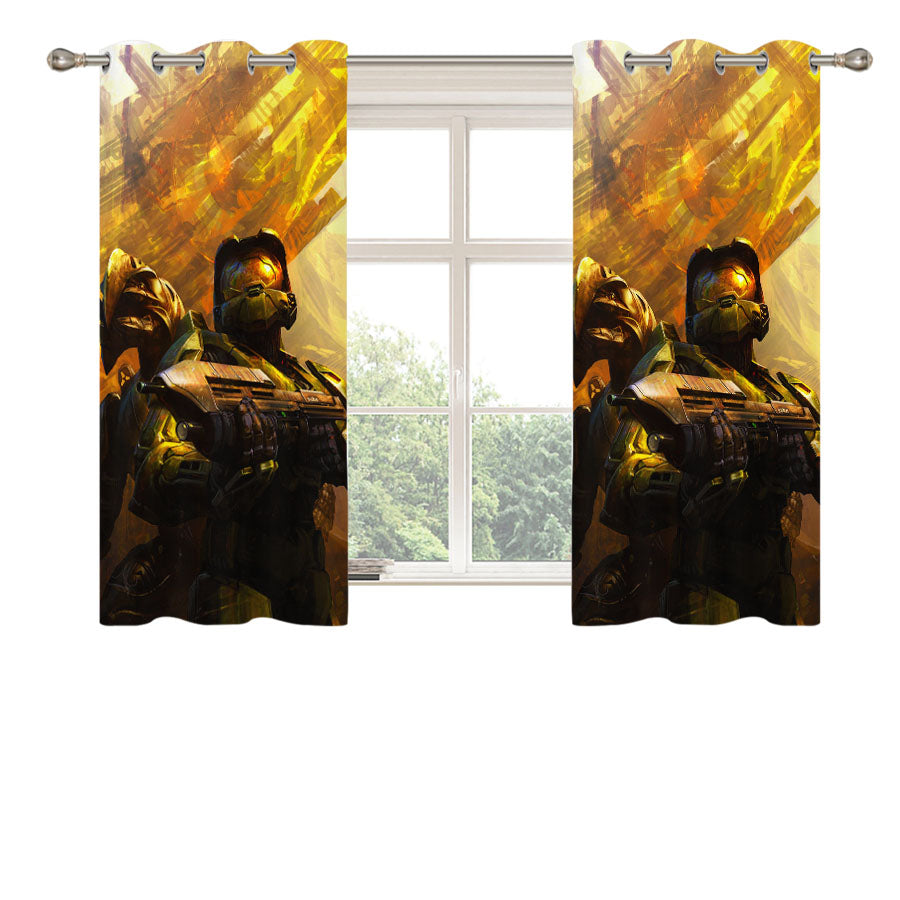 Halo Space Marine Peach Skin Window Curtains