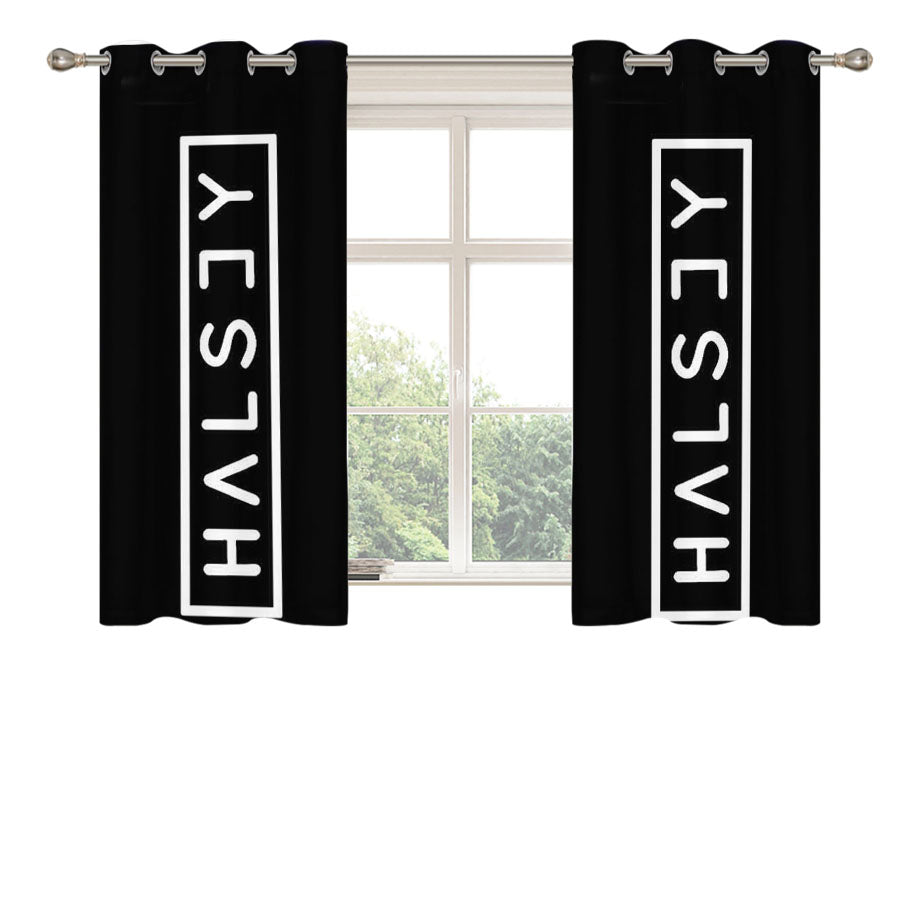 Halsey Logo Peach Skin Window Curtains