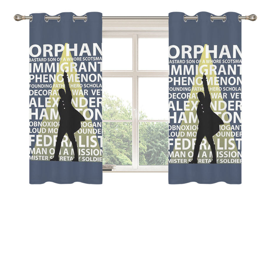 Hamilton Musical Quotes Peach Skin Window Curtains