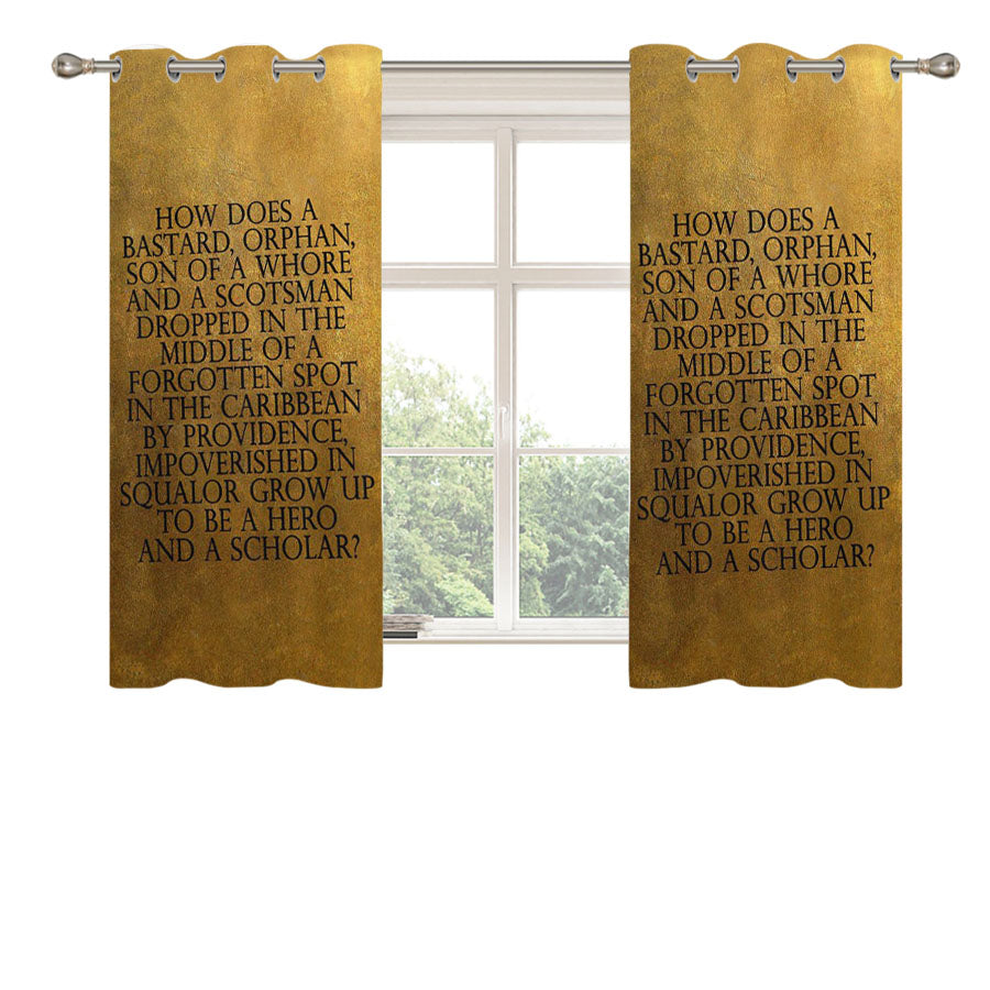 Hamilton Quotes Peach Skin Window Curtains