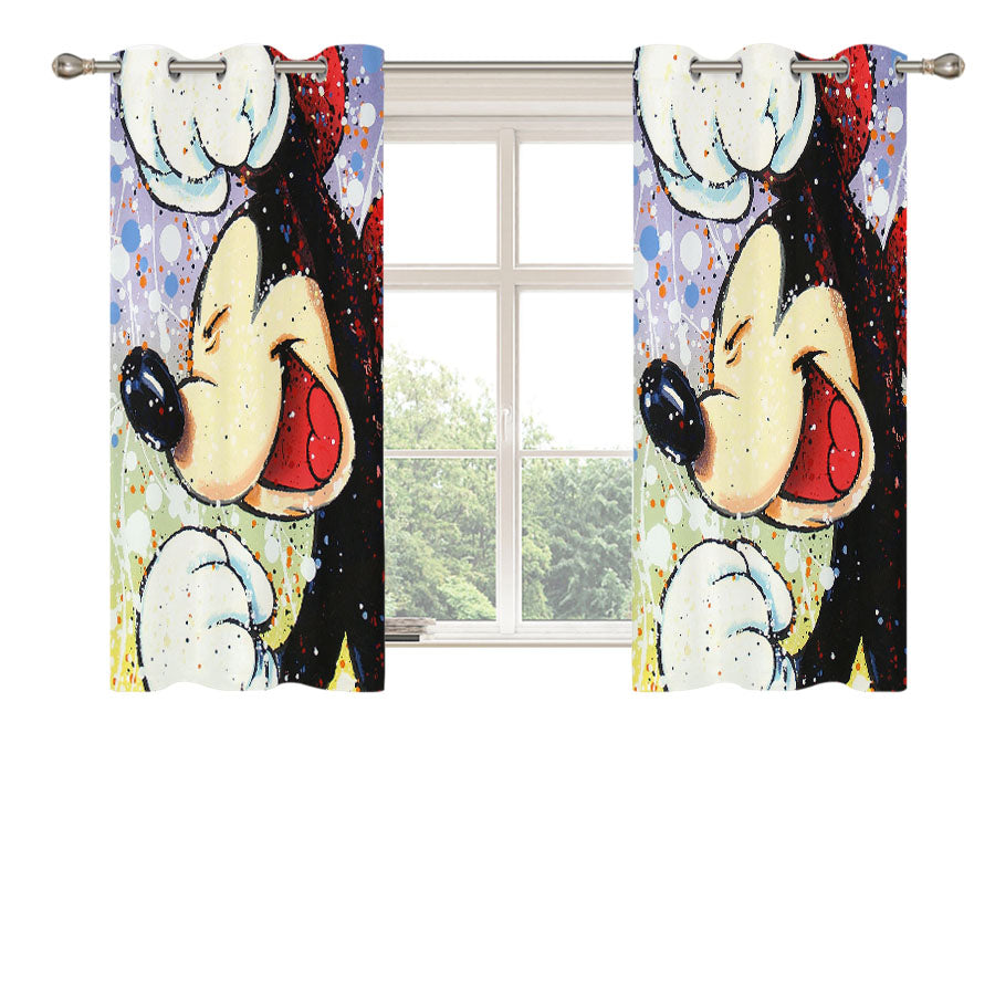 Happily Ever Laughter Mickey Peach Skin Window Curtains
