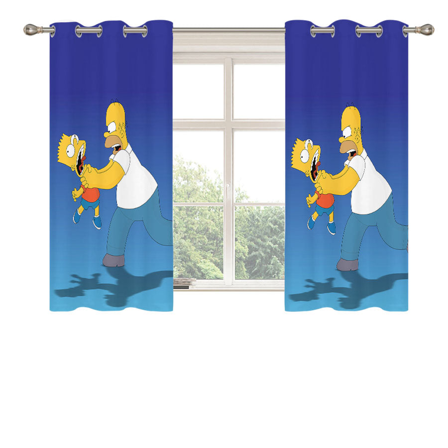 Happy Simpsons Peach Skin Window Curtains