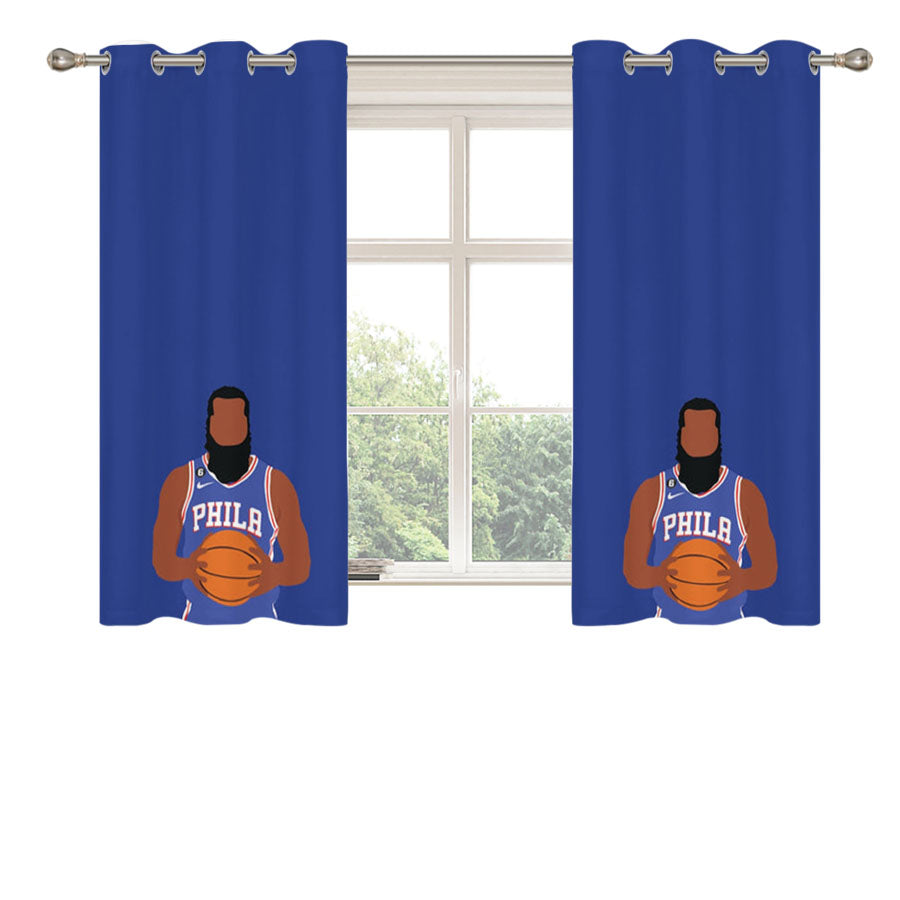 Harden - Basketball Peach Skin Window Curtains