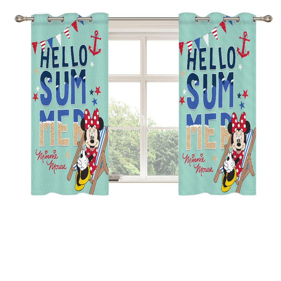 Hello Summer Minnie Peach Skin Window Curtains