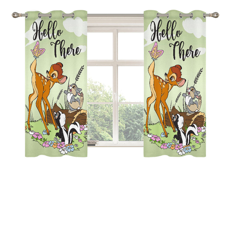 Hello There Bambi Peach Skin Window Curtains