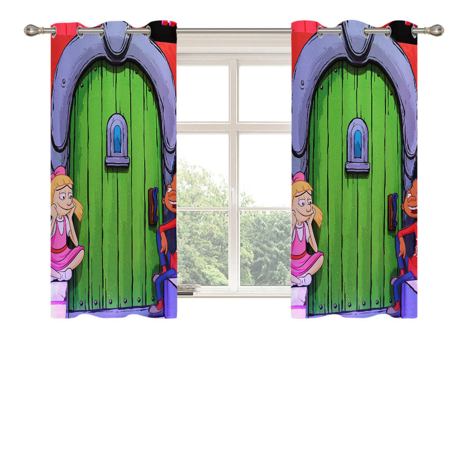Hey Arnold Home Door 16 Peach Skin Window Curtains