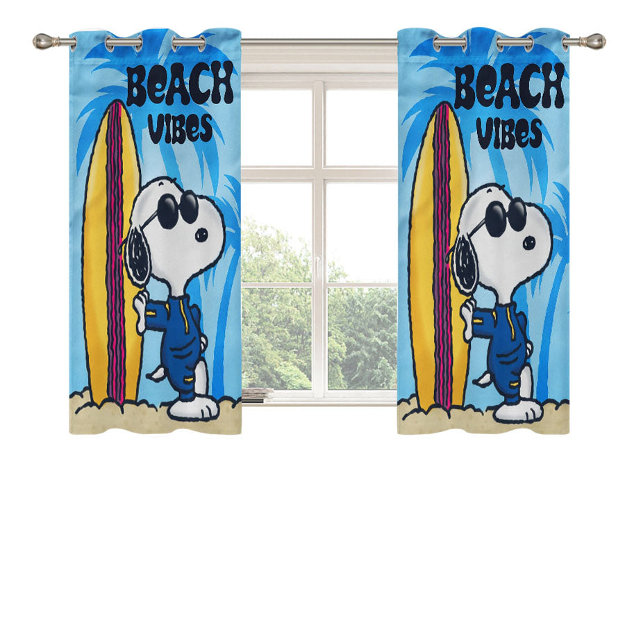 Home Peanuts Summer Beachhouse Peach Skin Window Curtains