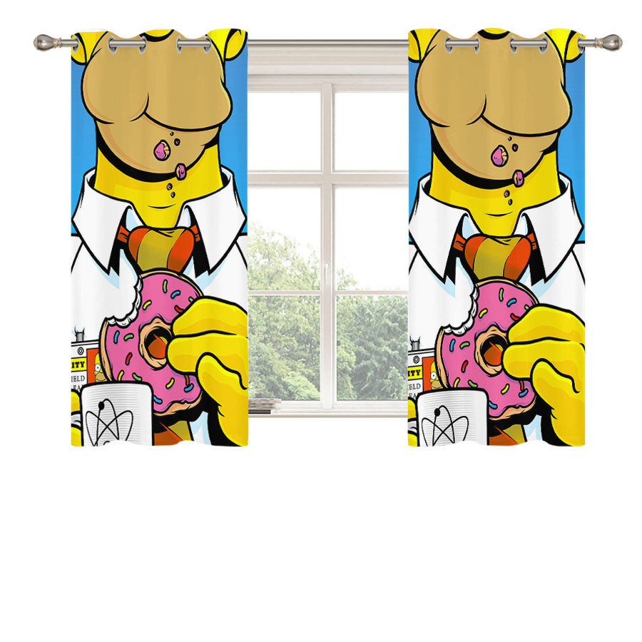 Homer Simpson Peach Skin Window Curtains