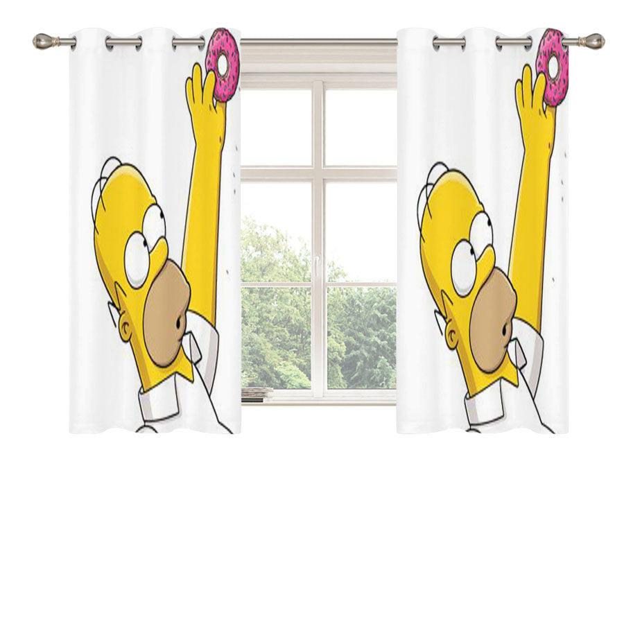 Homer Simpson Donut Peach Skin Window Curtains