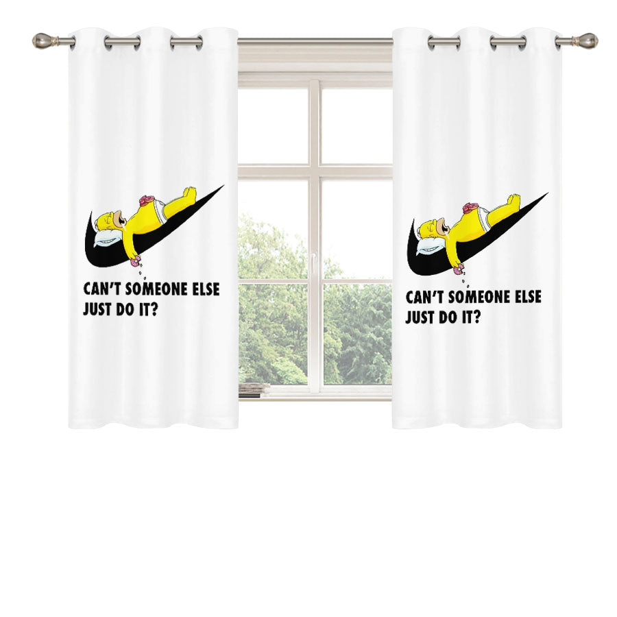 Homer Simpson Nike White Peach Skin Window Curtains
