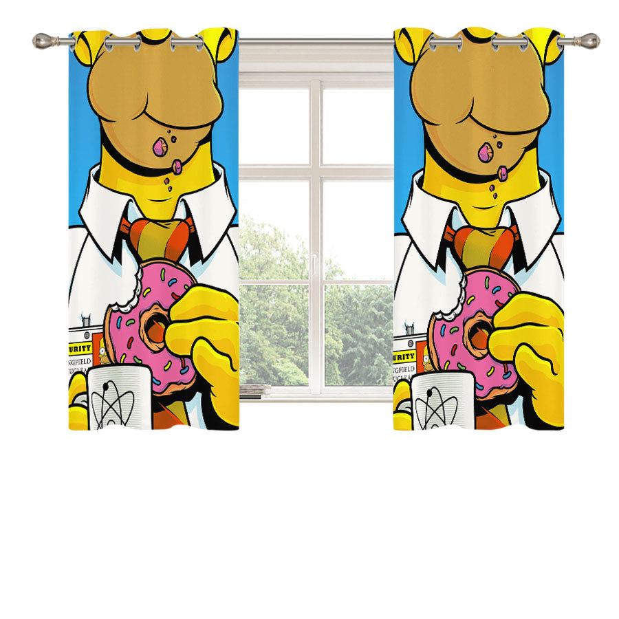 Homer Simpson Pop Art Peach Skin Window Curtains
