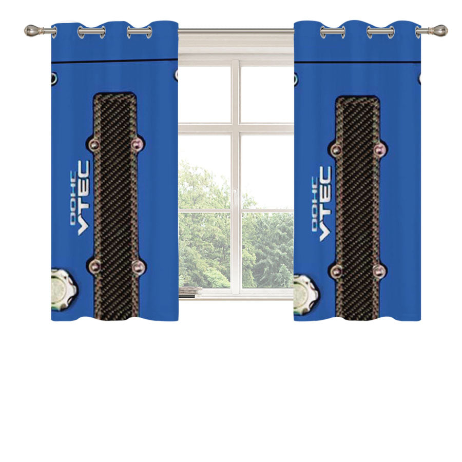 Honda Vtec Blue Peach Skin Window Curtains