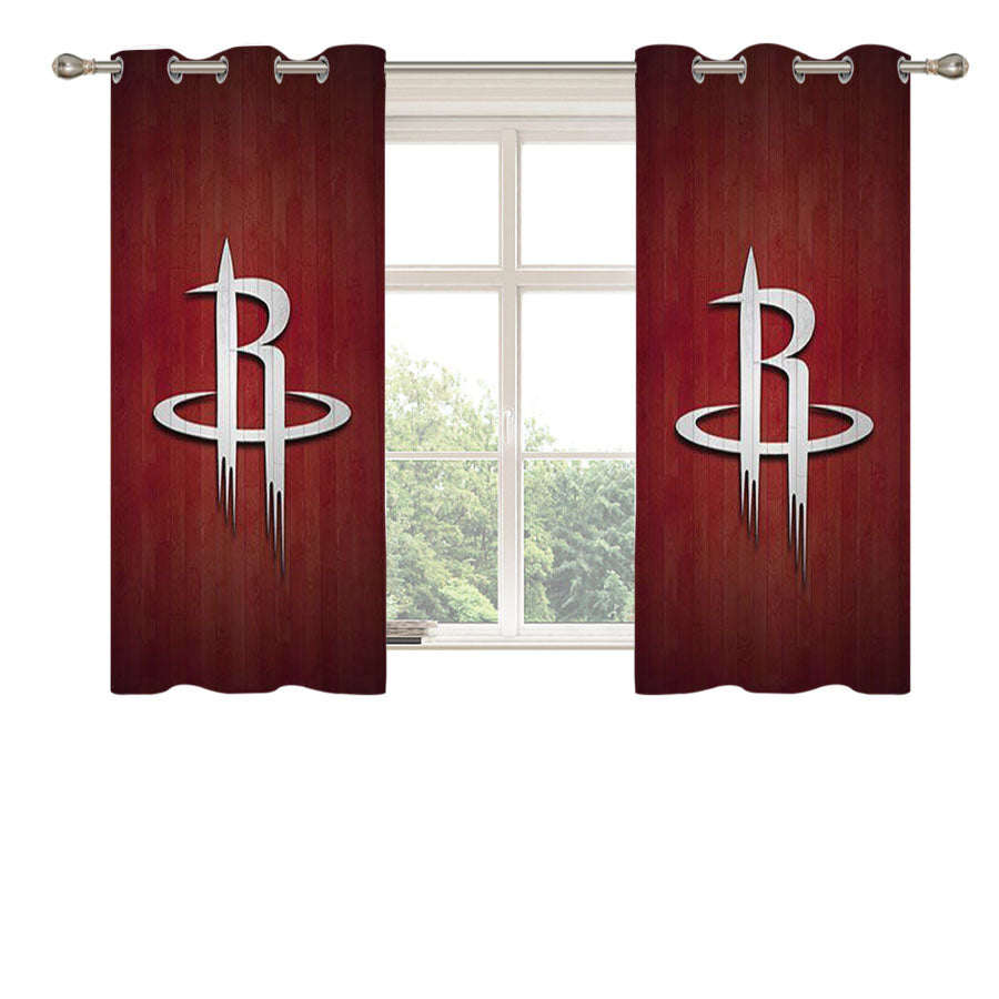Houston Rockets Peach Skin Window Curtains