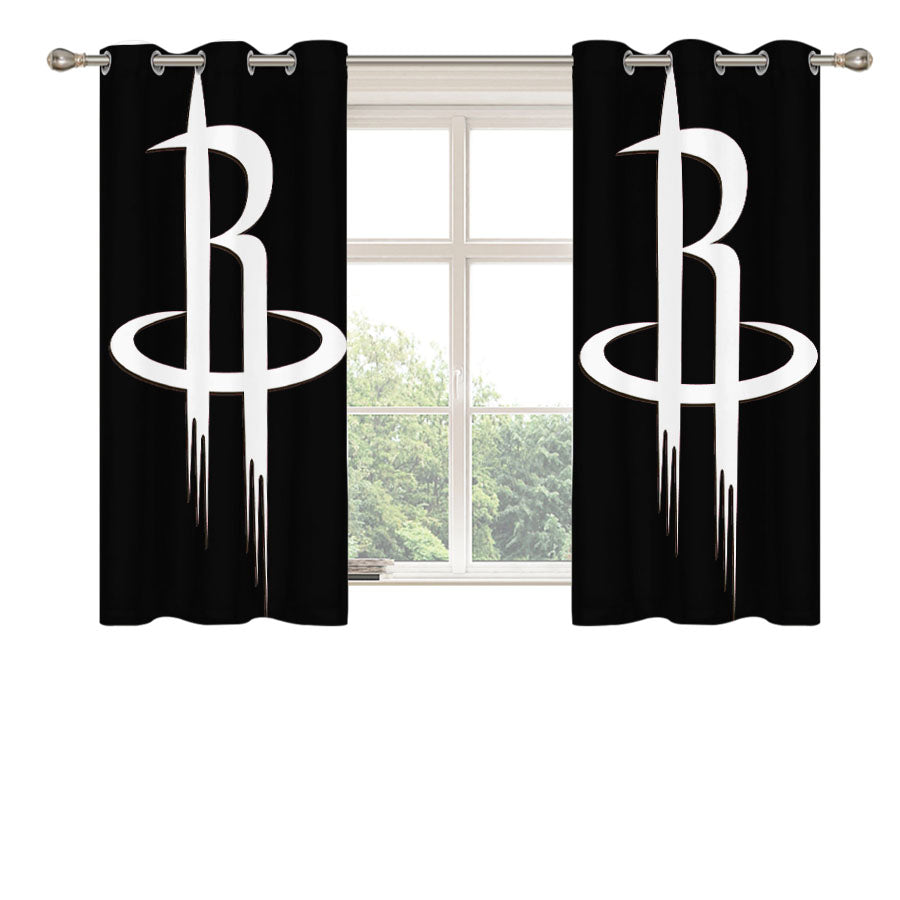 Houston Rockets Logo 2 Peach Skin Window Curtains
