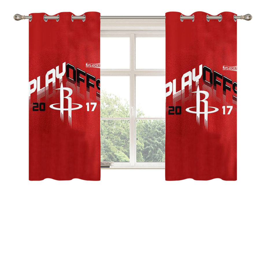 Houston Rockets Playoff 2017 Peach Skin Window Curtains