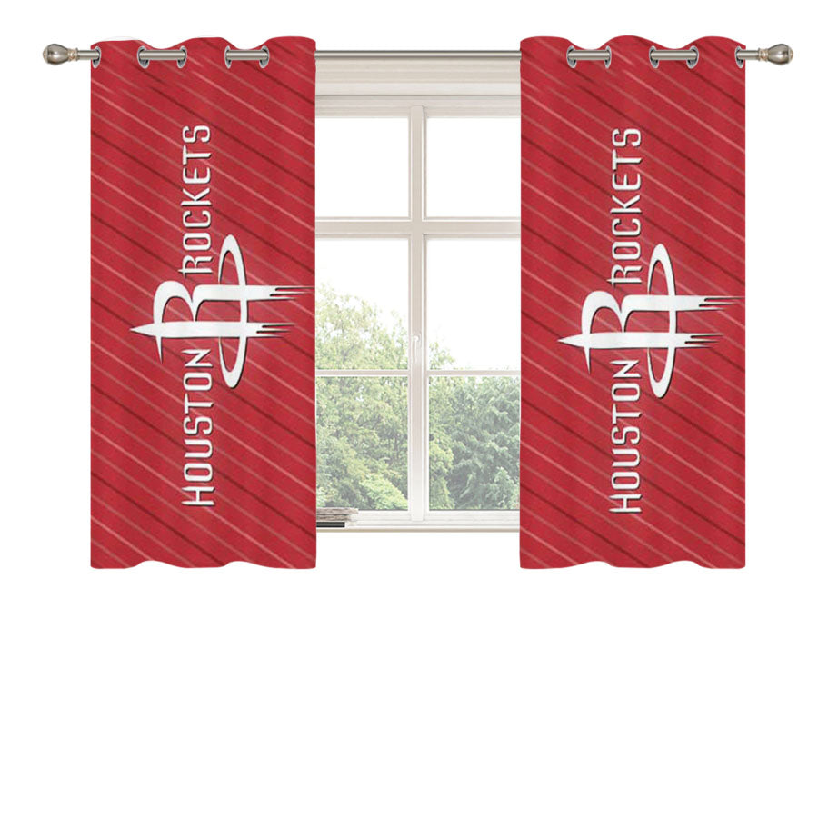 Houston Rockets Stripes Peach Skin Window Curtains