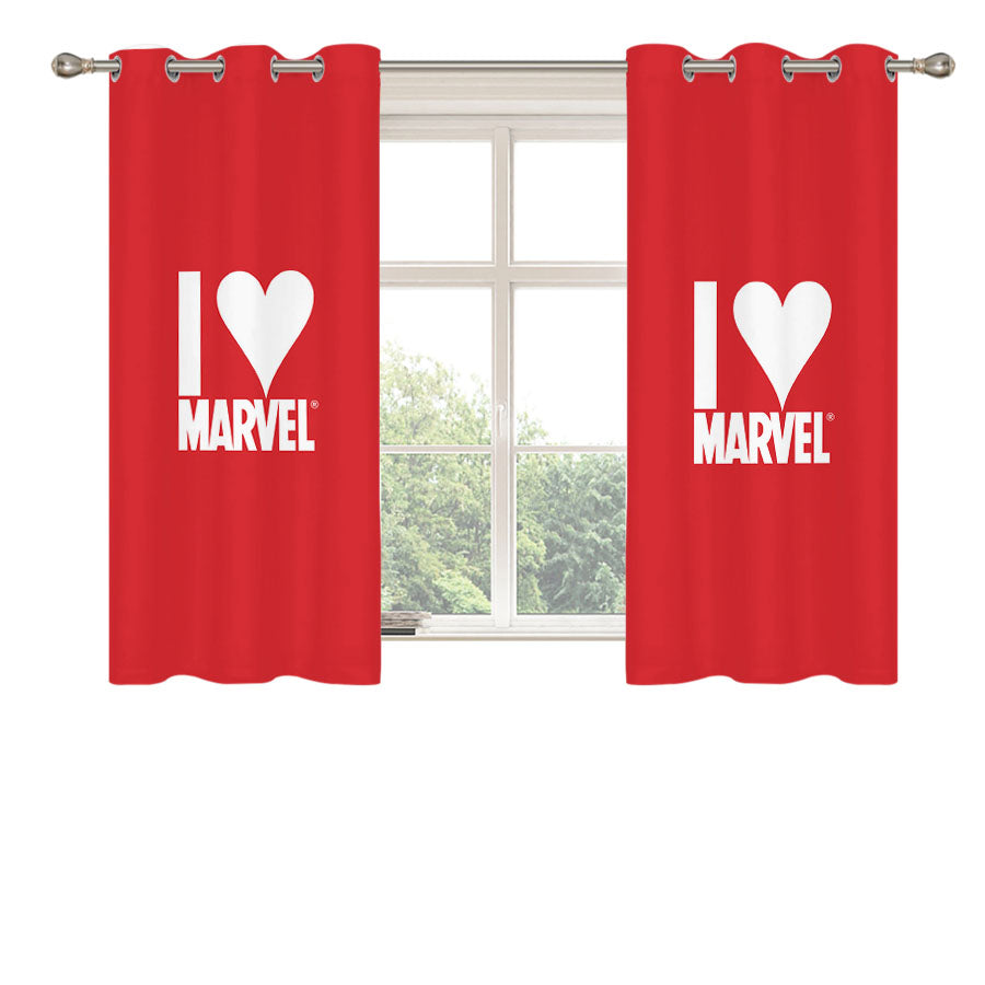I Love Marvel Peach Skin Window Curtains