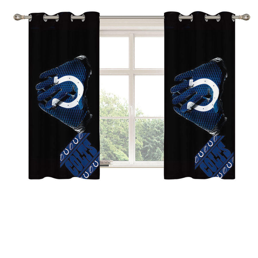 Indianapolis Colts Asphalt Peach Skin Window Curtains