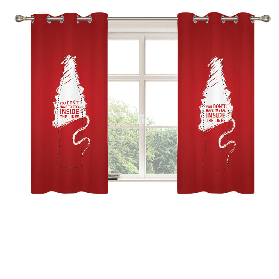 Inside The Lines Coca Cola Peach Skin Window Curtains