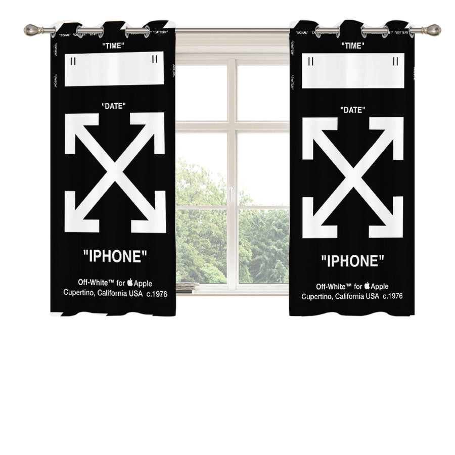 Iphone Off White Peach Skin Window Curtains