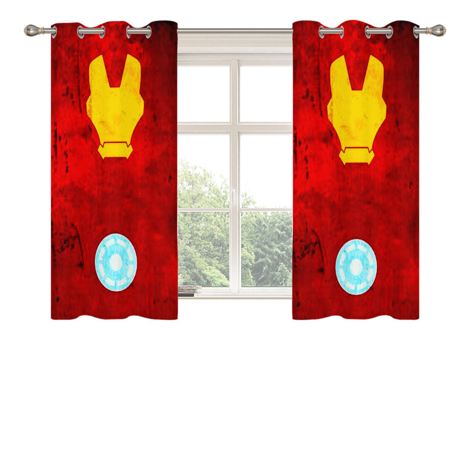 Iron Man Marvel Wall Art Peach Skin Window Curtains