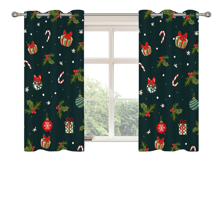 It'S Christmas Time Peach Skin Window Curtains