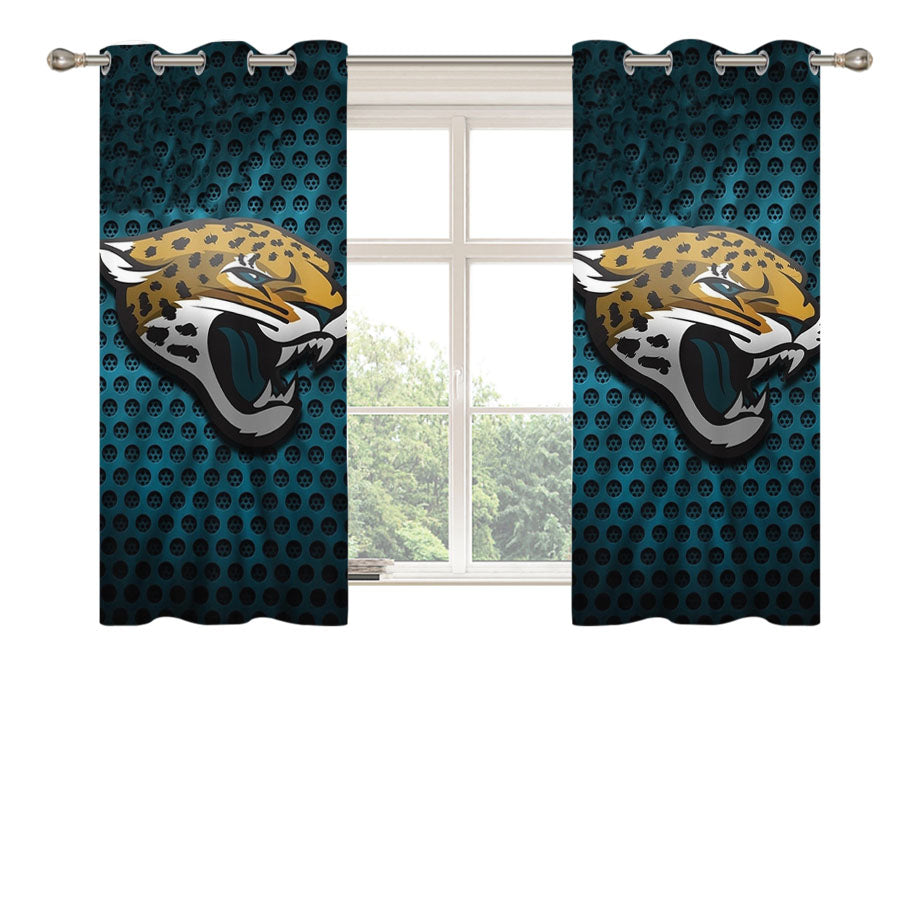 Jacksonville Jaguars Logo Peach Skin Window Curtains