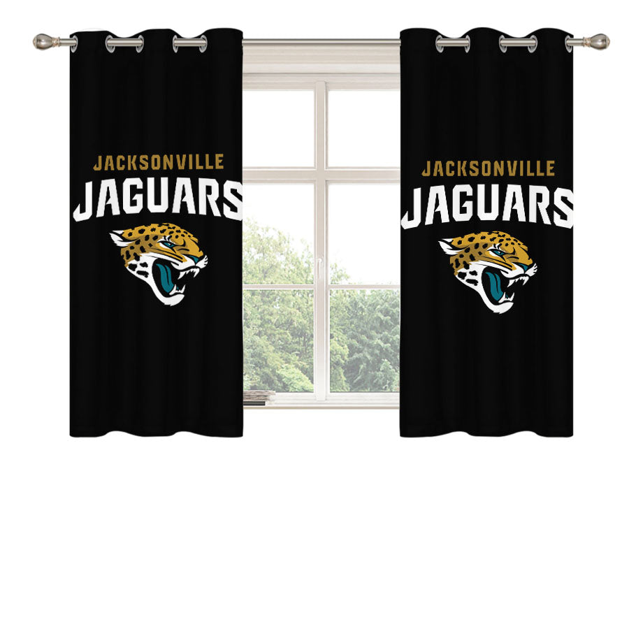 Jacksonville Jaguars Primary Logo Peach Skin Window Curtains