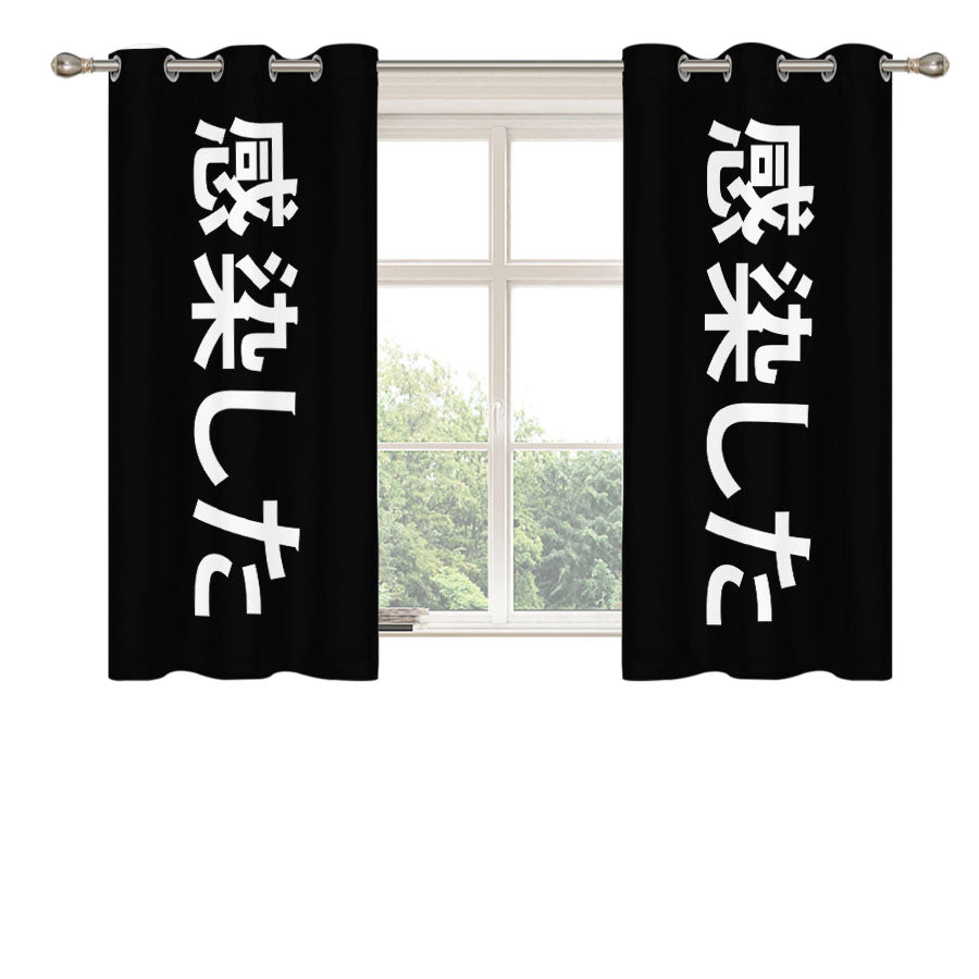 Japanese Hypebeast Peach Skin Window Curtains