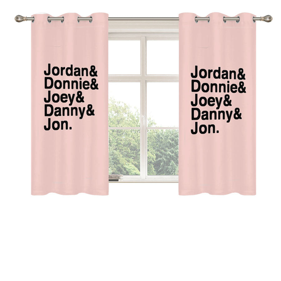 Joey Mcintyre Jordan Knight Donnie Wahlberg Boy Band Fandom Nkotb Peach Skin Window Curtains