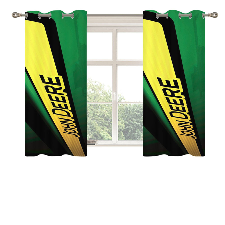 John Deere Green Wallpaper Peach Skin Window Curtains