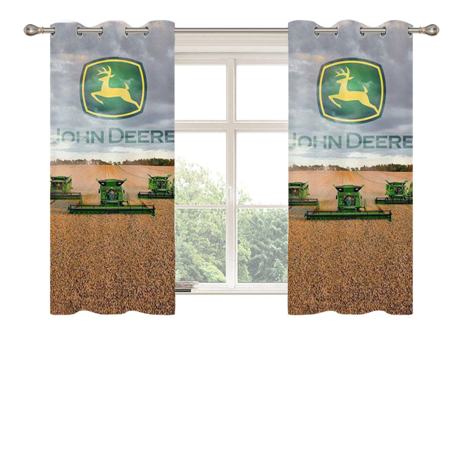 John Deere Logo 36 Peach Skin Window Curtains