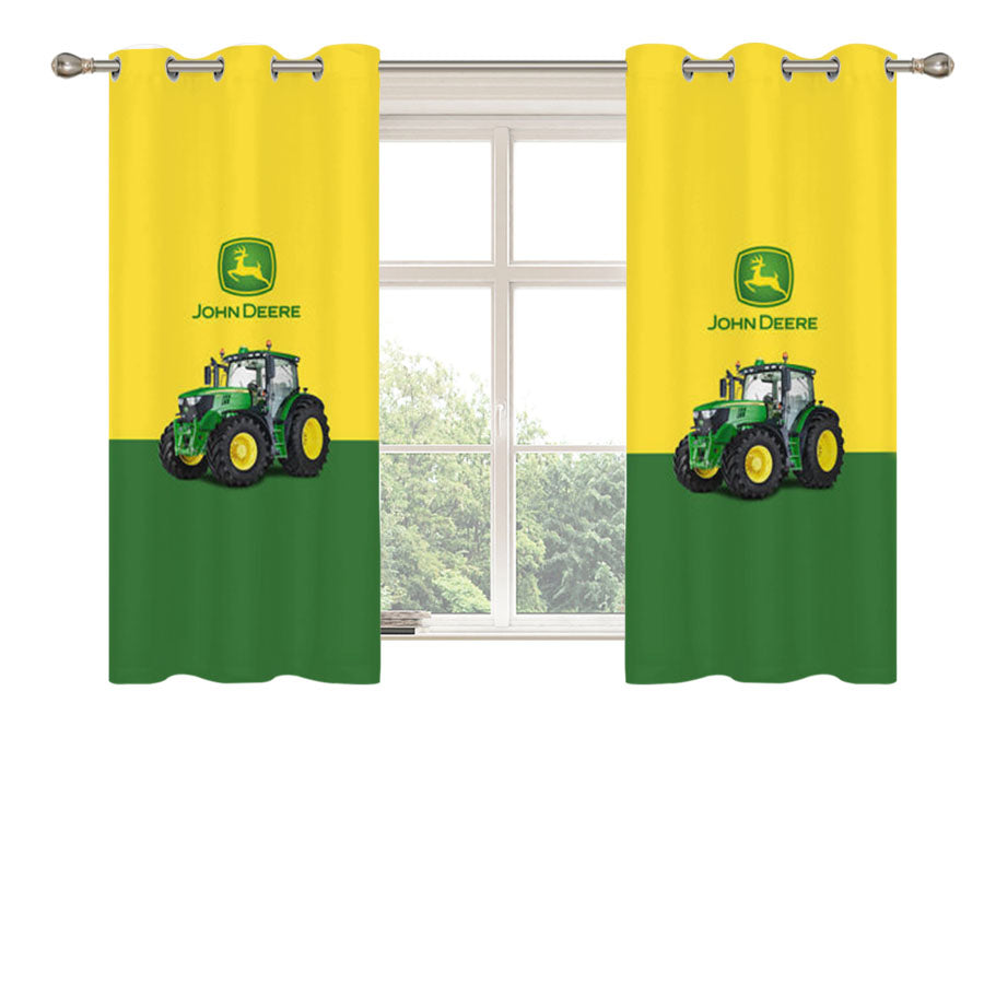 John Deere Tractor Peach Skin Window Curtains
