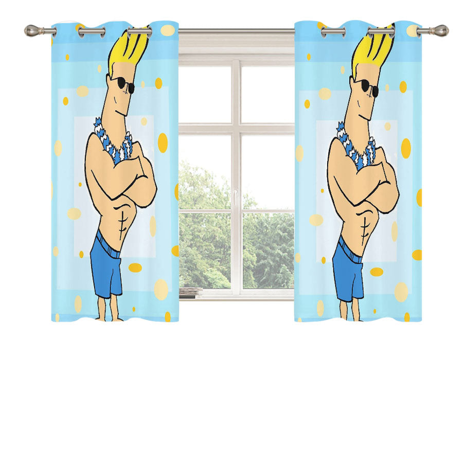 Johnny Bravo Aloha Peach Skin Window Curtains