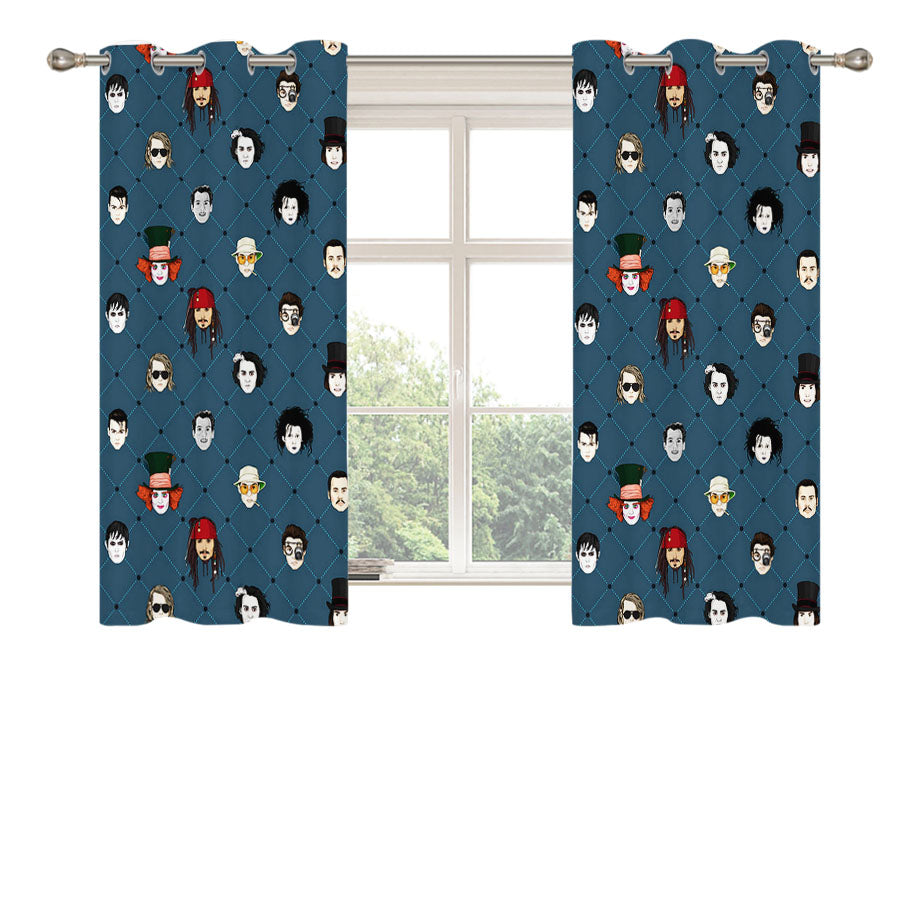 Johnny Depp All Movie Characters Pattern Peach Skin Window Curtains