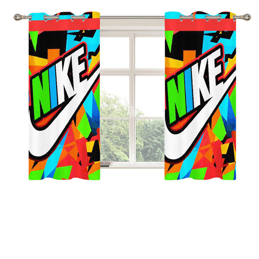 Just Do It Nike Full Color Peach Skin Window Curtains