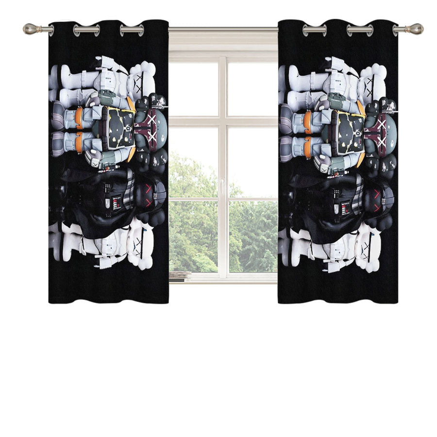 Kaws Star Wars Figure Peach Skin Window Curtains