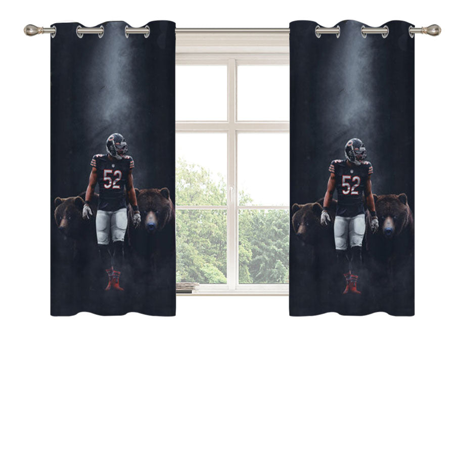 Khalil Mack Chicago Bears Peach Skin Window Curtains