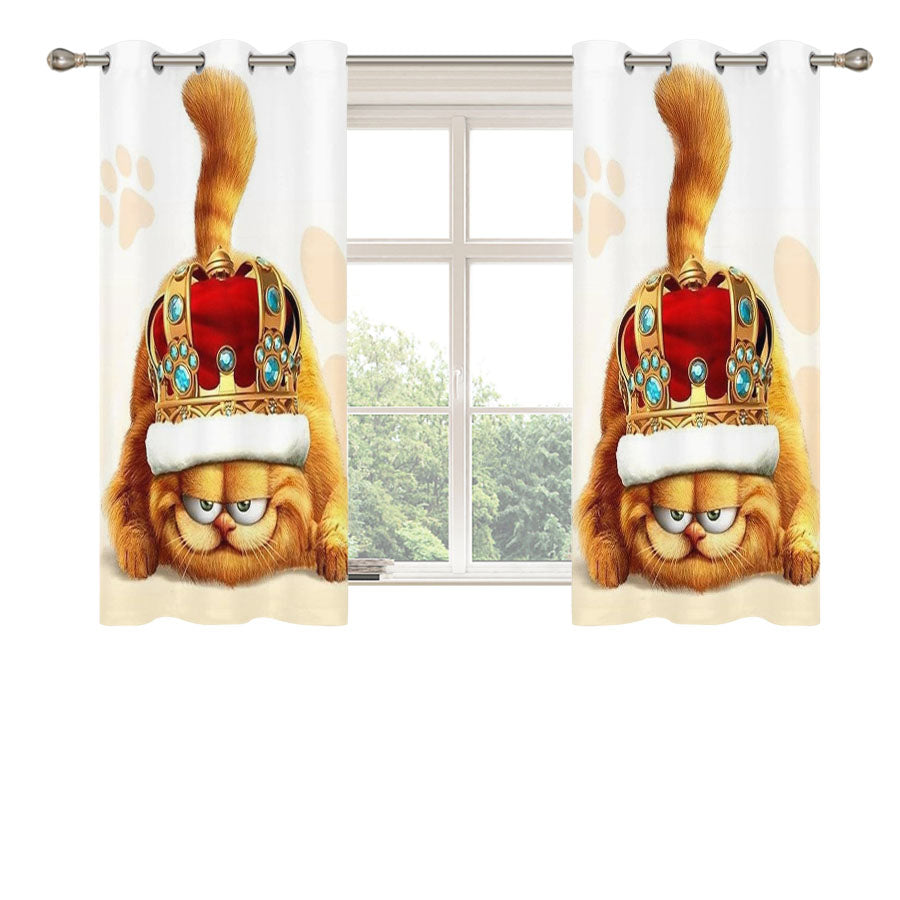 King Garfield Peach Skin Window Curtains