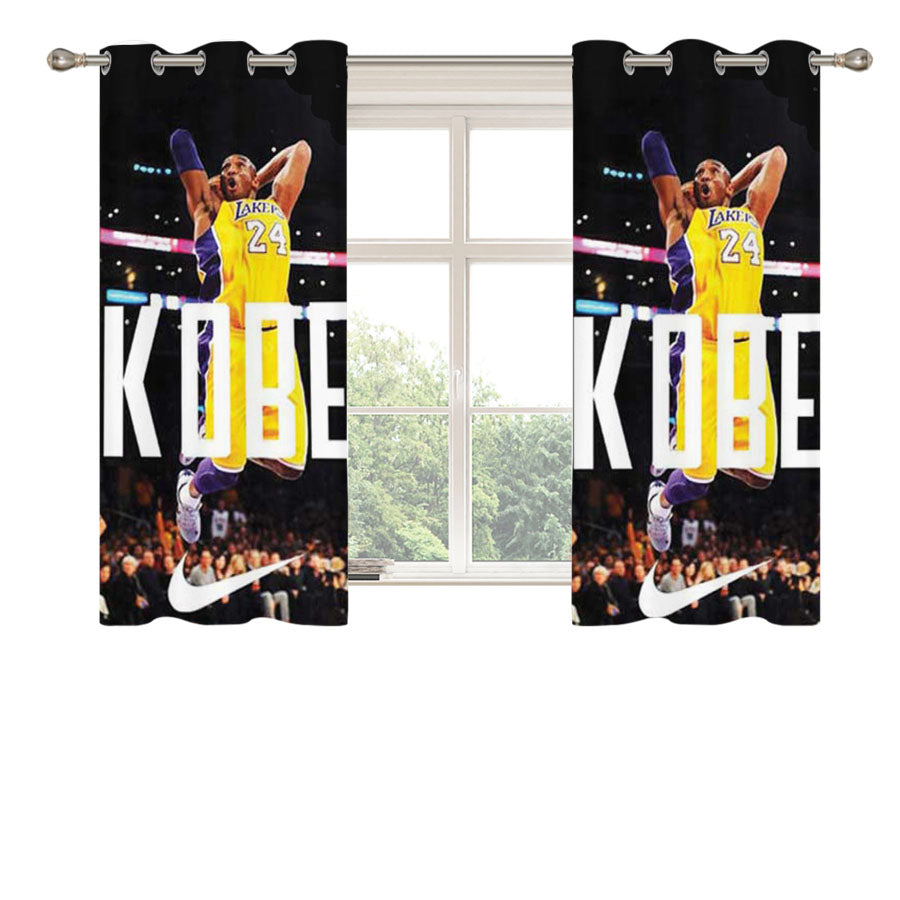Kobe Big Name Peach Skin Window Curtains